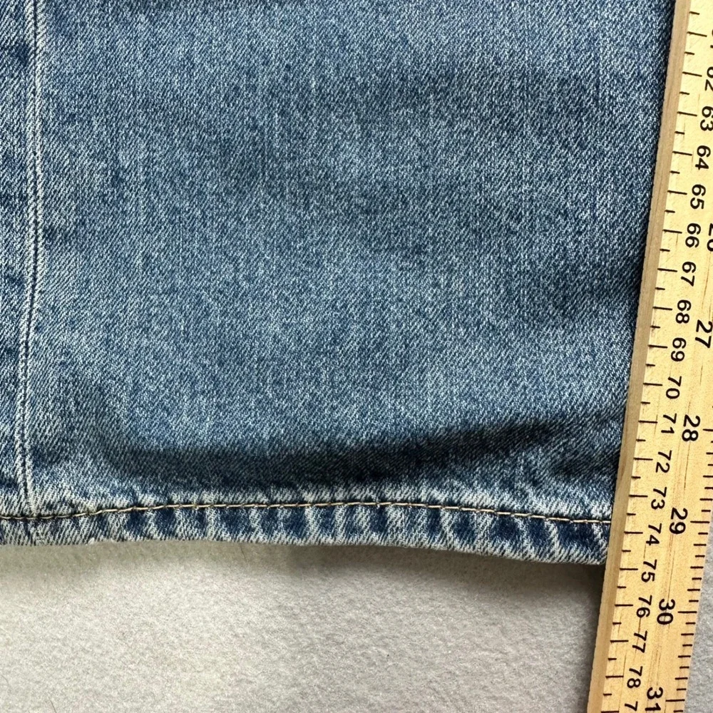 Levi's 514 Straight Fit Jeans Mens 34x30 Blue Distressed Ripped Denim 00514-0881